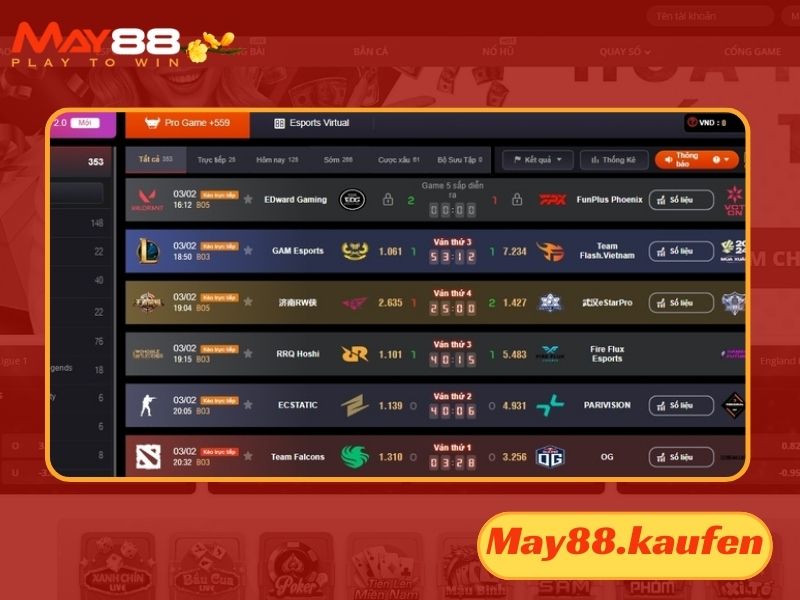 Chuyên mục cá cược Esport tại May88